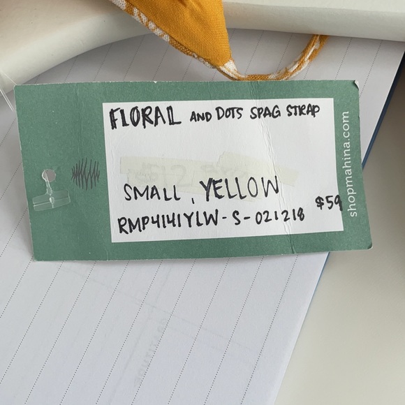 CLOSET SALE- NWT Mahina Floral and Dots Yellow Women’s Romper from Hawaii - Picture 5 of 6